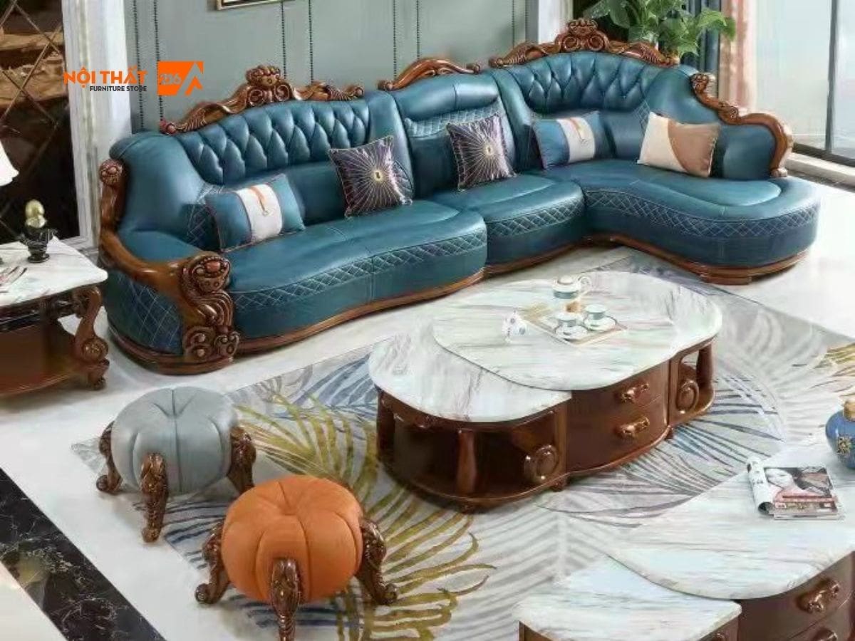 Sofa góc phong cách cổ điển Châu Âu Ayumu