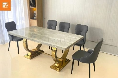 Bàn ăn mặt đá cao cấp nhập khẩu 384 43 Bàn ăn mặt đá cao cấp nhập khẩu 384