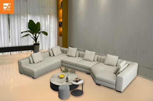 Bộ sofa da bò nhập khẩu italia T039