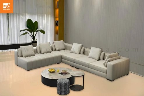 Bộ sofa da bò nhập khẩu italia T039