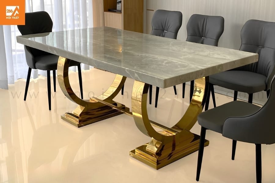 Bàn ăn mặt đá cao cấp nhập khẩu 384 46 Bàn ăn mặt đá cao cấp nhập khẩu 384