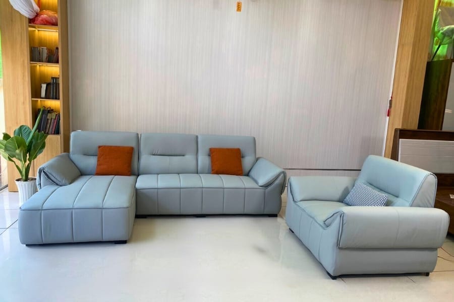 Sofa vải giả da nhập khẩu cao cấp 310 40 Sofa da bò nhập khẩu cao cấp 310