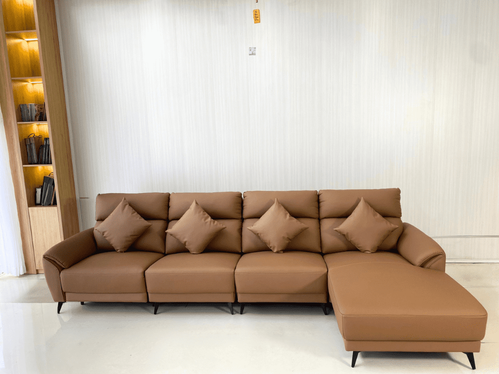 Xu Hướng Sofa Nhập Khẩu Sự Lựa Chọn Phổ Biến Cho Không Gian Sống Hiện Đại 6 Sofa da bò nhập khẩu góc L A01