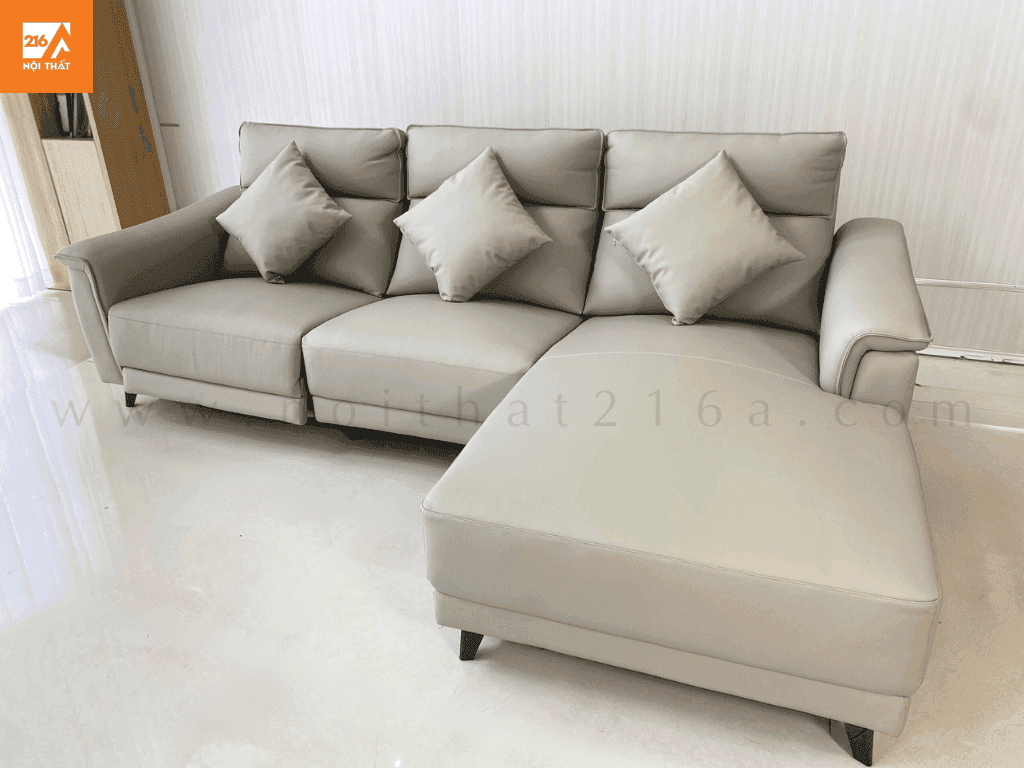 Sofa da bò nhập khẩu góc L Asari 51 Sofa da bò nhập khẩu góc L Asari
