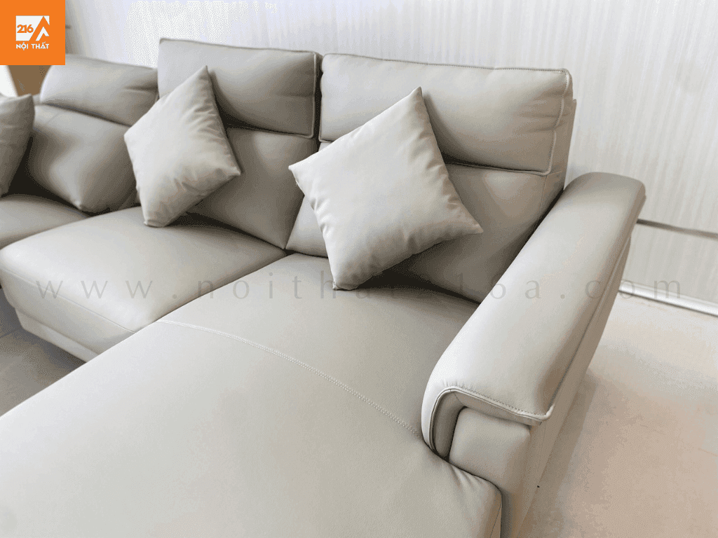 Sofa da bò nhập khẩu góc L Asari 50 Sofa da bò nhập khẩu góc L Asari