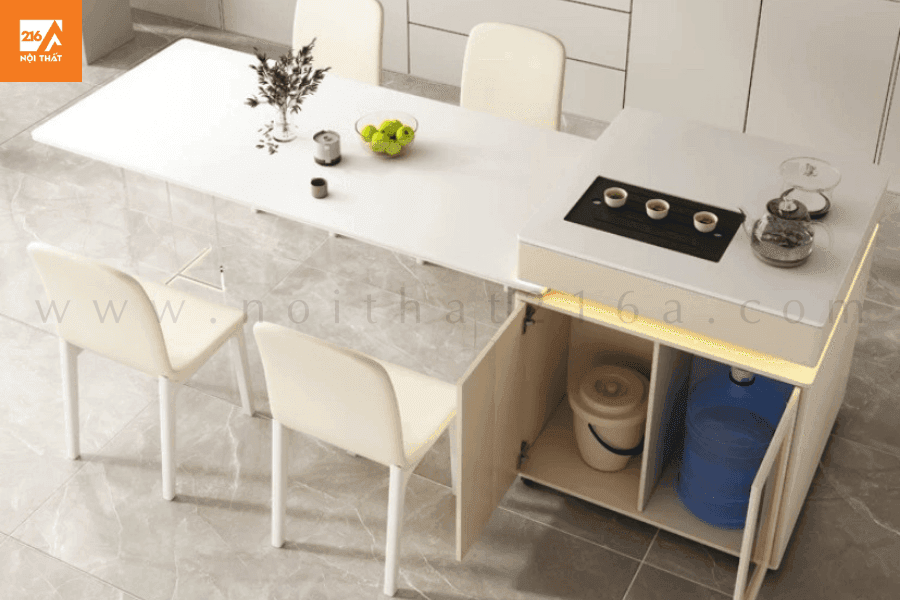 Bàn ăn mặt đá tích hợp bếp đảo BD02 50 Bàn ăn mặt đá tích hợp bếp đảo BD02