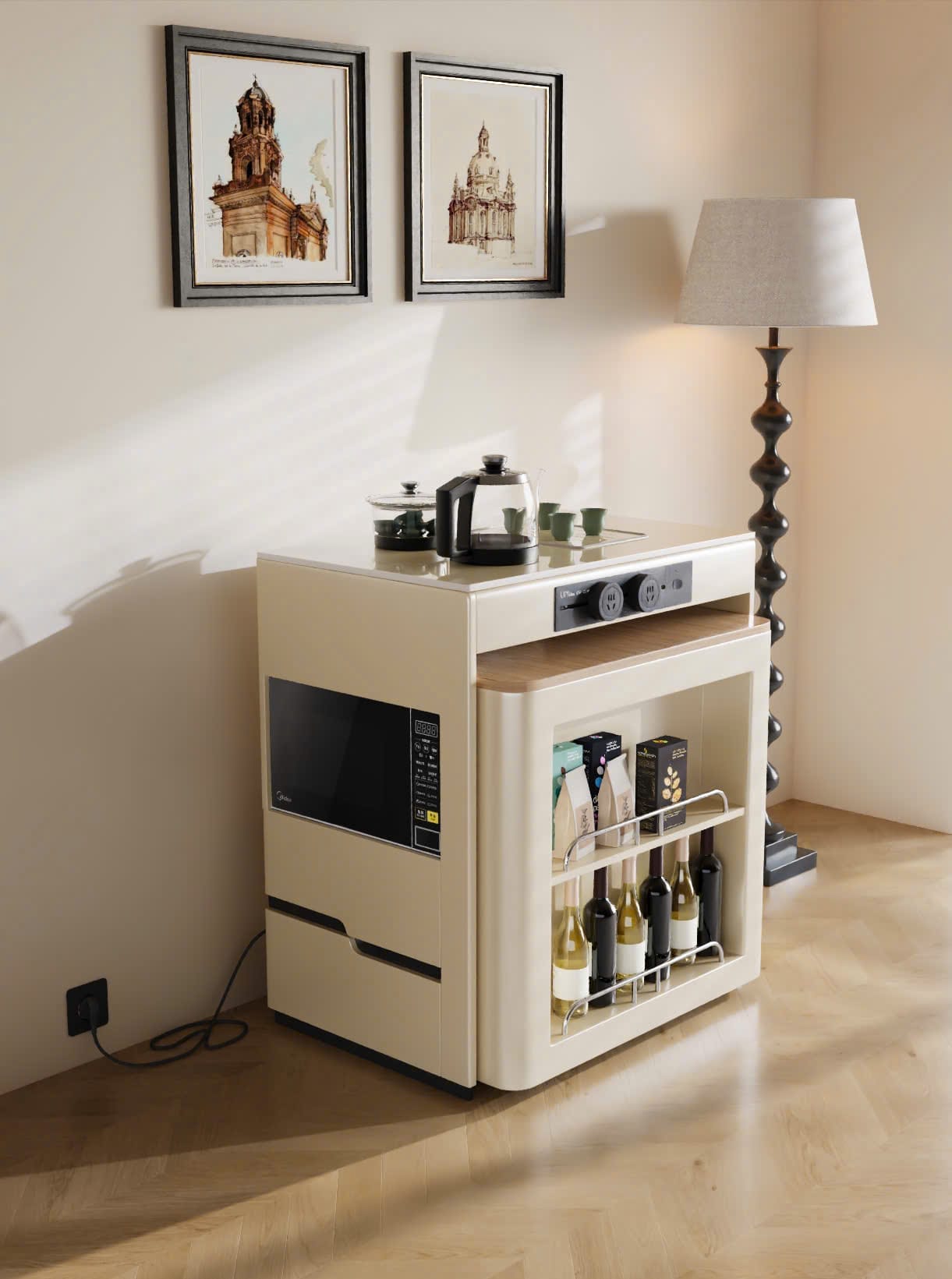 Bàn đảo bếp gấp gọn Bella