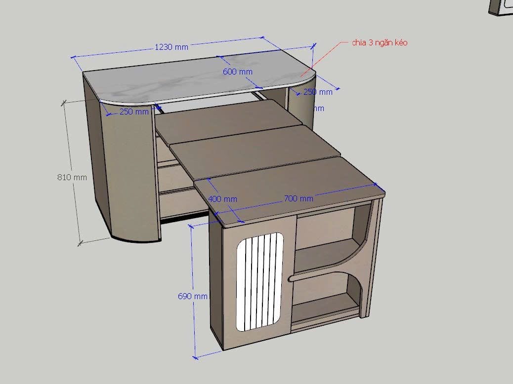 Thiết Kế Bàn Ăn Đảo Bếp Thông Minh: Bản Vẽ Kỹ Thuật, Kích Thước Chi Tiết, Gấp Gọn Và Kéo Dài Linh Hoạt 4 Thiết Kế Bàn Ăn Đảo Bếp Thông Minh