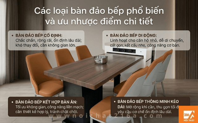 Bàn đảo bếp loại nào tốt? Kinh nghiệm chọn chuẩn đẹp, bền 2 Cac-loai-ban-dao-bep-pho-bien-va-uu-nhuoc-diem-chi-tiet