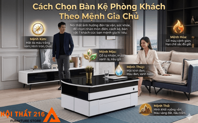 Cách chọn bàn kệ phòng khách nhà phố hút tài lộc vận may 2 Cach-chon-ban-ke-phong-khach-nha-pho-theo-menh-gia-chu-1