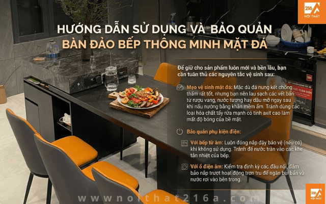 Top mẫu bàn đảo bếp đẹp đáng mua nhất xu hướng 2026 6 Huong-dan-su-dung-va-bao-quan-ban-dao-bep-thong-minh-mat-da