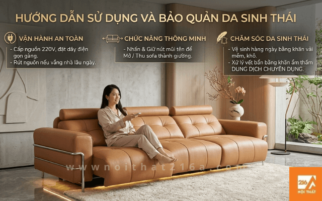 Sofa giường thông minh Mocaro N1 màu nâu dễ phối 46 Huong-dan-su-dung-va-cach-bao-quan-sofa-giuong-thong-minh-Mocaro-ben-lau