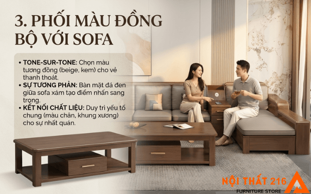5 tiêu chí chọn bàn kệ phòng khách đẹp và bền cho gia đình 3 Tieu-chi-3-chon-ban-ke-phong-khach-phoi-hop-mau-sac-ban-ke-dong-bo-voi-Sofa