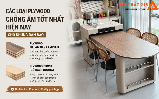 Gỗ Plywood chống ẩm làm khung bàn ăn đảo bếp có tốt không? 5 Cac-loai-Plywood-chong-am-tot-nhat-hien-nay-cho-khung-ban-dao