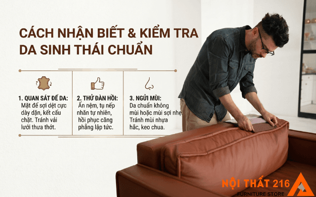 Sofa da sinh thái là gì? Ưu nhược điểm kinh nghiệm mua 2026 5 Cach-nhan-biet-va-kiem-tra-chat-luong-da-sinh-thai-khi-mua-hang-1