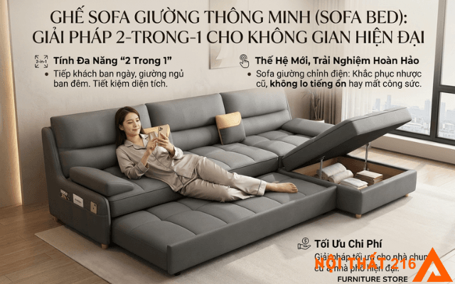 Ghế sofa gồm các loại nào? Top 10 dòng sofa xu hướng 2026 4 Ghe-sofa-giuong-thong-minh-Sofa-Bed
