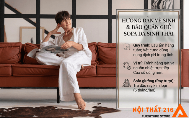 Sofa da sinh thái là gì? Ưu nhược điểm kinh nghiệm mua 2026 6 Huong-dan-ve-sinh-va-bao-quan-ghe-sofa-da-sinh-thai-luon-ben-dep