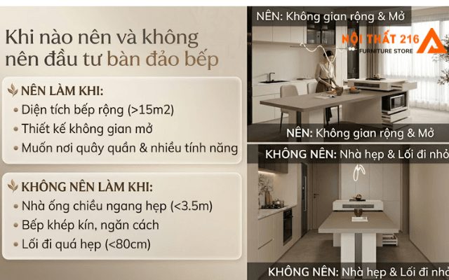 7 lý do nên đầu tư bàn đảo bếp thay vì chỉ làm tủ bếp thường 6 Khi-nao-nen-va-khong-nen-dau-tu-ban-dao-bep