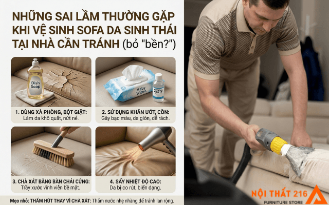 Vệ sinh sofa da sinh thái hướng dẫn chi tiết chuẩn 2026 2 Nhung-sai-lam-thuong-gap-khi-ve-sinh-sofa-da-sinh-thai-tai-nha-ban-can-tranh