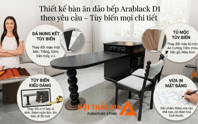 Bàn ăn đảo bếp Arablack D1 chân trụ màu đen 57 Thiet-ke-ban-an-dao-bep-Arablack-D1-theo-yeu-cau-Tuy-bien-moi-chi-tiet