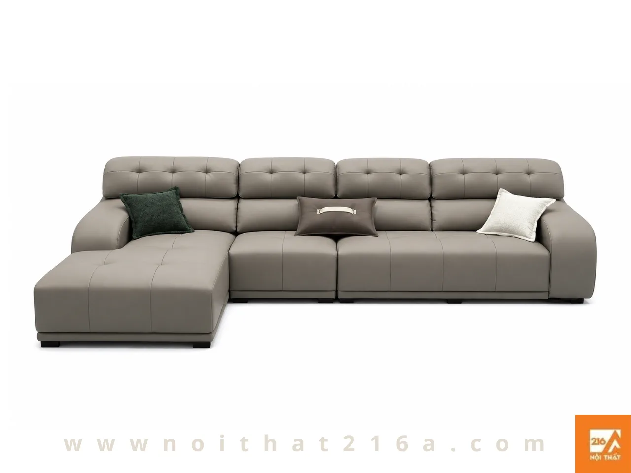 Sofa da sinh thái góc L Lisse N6 hiện đại