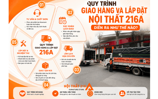Quy trinh giao hang va lap dat noi that 216A dien ra nhu the nao