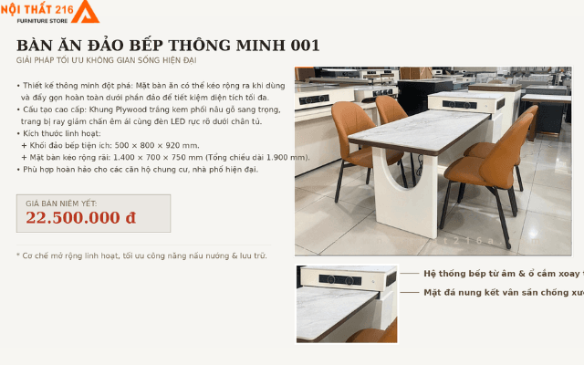 7 Mẫu bàn ăn đảo bếp mới cập nhật tại nội thất 216a 7 Ban-an-dao-bep-001-thong-minh-da-nung-ket-co-gi-dang-chu-y