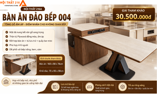 7 Mẫu bàn ăn đảo bếp mới cập nhật tại nội thất 216a 4 Ban-an-dao-bep-004-mau-go-tao-diem-nhan-gi-cho-khong-gian-bep-1