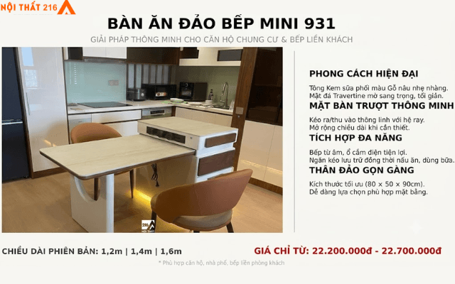 7 Mẫu bàn ăn đảo bếp mới cập nhật tại nội thất 216a 9 Ban-an-dao-bep-mini-931-phu-hop-voi-nhu-cau-su-dung-nao