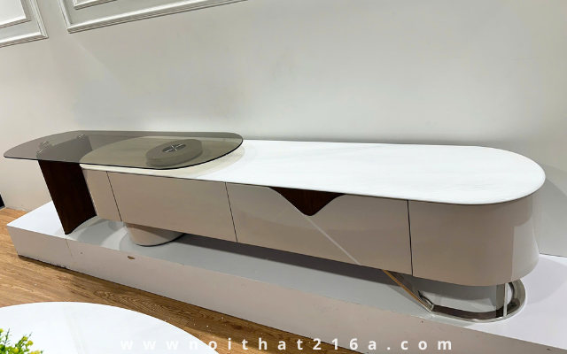 Bàn kệ tivi BT14 hiện đại đá tinh thể kết hợp kính cường lực 48 Ban-ke-tivi-BT14